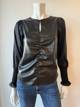 Load image into Gallery viewer, Melissa Nepton - Audrey Vegan Leather Top - Black