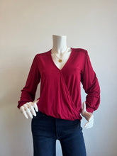 Load image into Gallery viewer, Veronica M - Smocked Cupro Surplice Top - Cabernet