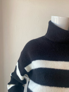 Velvet - Encino Stripe Sweater - Black/White