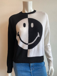 Brodie - Split Smiley Crew Sweater - Black