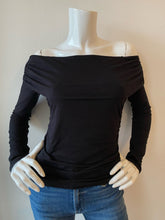 Load image into Gallery viewer, Velvet - Regina L/S Off Shoulder Top - Black