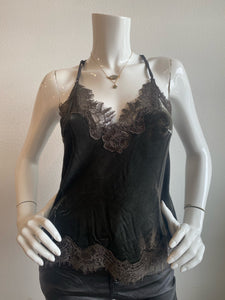 Gold Hawk - Lucy Velvet Camisole - Dark Grey