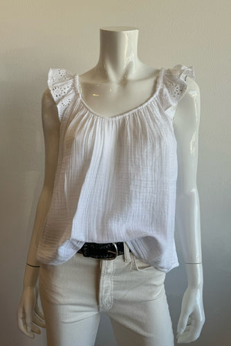 Velvet - Stella Ruffle Tank - White