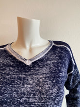 Load image into Gallery viewer, Blanc Noir - Huntress V-Neck Boyfriend Sweater - Naval Blue