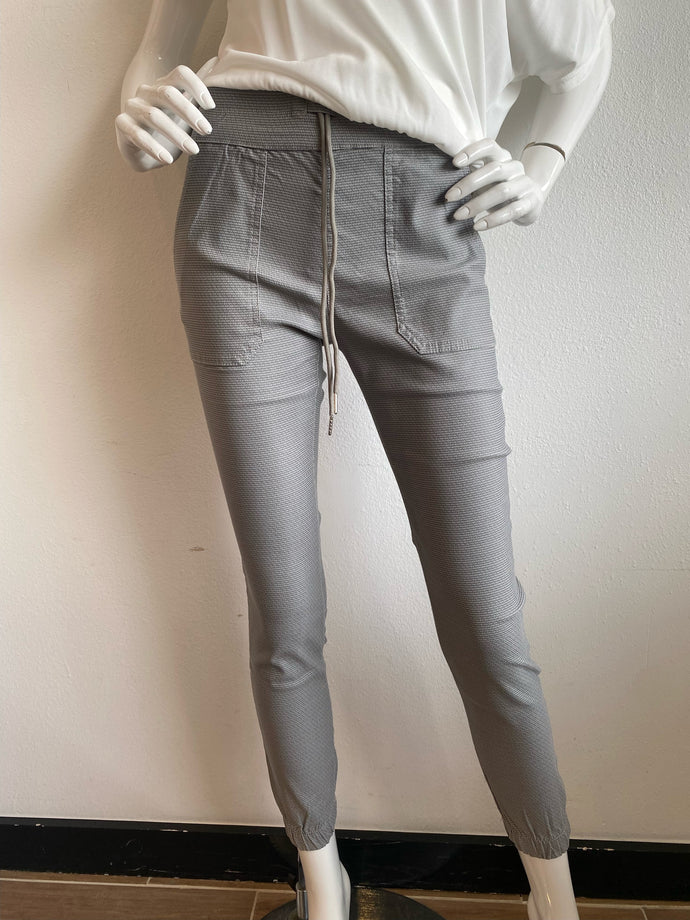 Flog - Tali Jogger Style Pants - Lt. Grey Herringbone