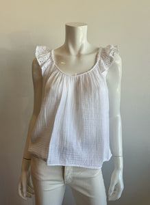 Velvet - Stella Ruffle Tank - White