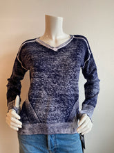 Load image into Gallery viewer, Blanc Noir - Huntress V-Neck Boyfriend Sweater - Naval Blue