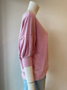 Mila - Puff Sleeve Crop Top - Pink