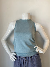 Load image into Gallery viewer, Minnie Rose- Cotton/Cashmere Frayed Tank - Seashore