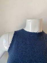 Load image into Gallery viewer, Minnie Rose- Cotton/Cashmere Frayed Tank - Indigo