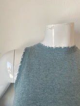 Load image into Gallery viewer, Minnie Rose- Cotton/Cashmere Frayed Tank - Seashore