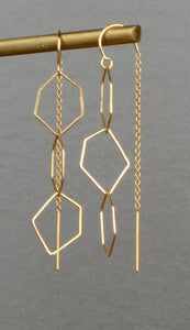 A Stone's Throw - Triple Hex Threaders - Earrings