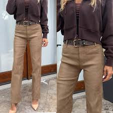 Bevy Flog Tami Pant - Camel Vegan Velvet Suede