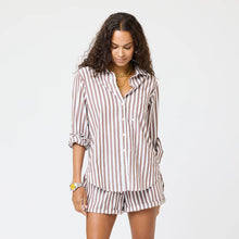 Load image into Gallery viewer, Kerri Rosenthal - Mia Stripe Shirt - Brown