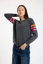 Load image into Gallery viewer, Brodie Annie Stripe Crew - Mid Grey