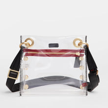 Load image into Gallery viewer, Hammitt - Tony Sml Clear - Black/Brushed Gold/Red Zip