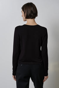 Velvet - Pacifica L/S Crewneck - Black, Ink , White