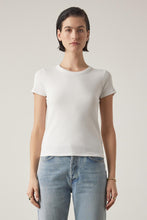 Load image into Gallery viewer, Velvet Bedford Short Sleeve Ribbed Tee - White