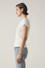 Load image into Gallery viewer, Velvet Bedford Short Sleeve Ribbed Tee - White