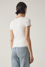 Load image into Gallery viewer, Velvet Bedford Short Sleeve Ribbed Tee - White