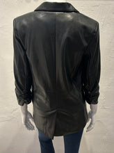 Load image into Gallery viewer, Melissa Nepton- Nadia Faux Leather Blazer Black