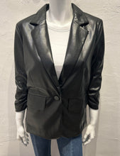 Load image into Gallery viewer, Melissa Nepton- Nadia Faux Leather Blazer Black