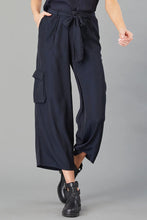 Load image into Gallery viewer, Lola + Sophie - Belted D-Satin Cargo Pant - Nightwatch