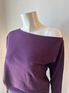 Minnie Rose Off the Shoulder Pullover Loganberry