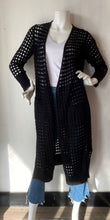 Load image into Gallery viewer, Brodie: Wispr - Pointelle Maxi Cardigan - Coal (Black)