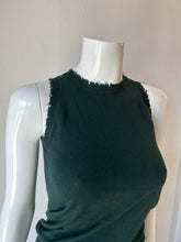 Load image into Gallery viewer, Minnie Rose- Cotton/Cashmere Frayed Tank  - Pine