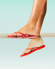 Load image into Gallery viewer, TKEES - Aqua Lily Flip Flops - Sol Red