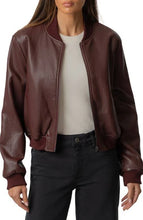 Load image into Gallery viewer, Kut Steph Zip Faux Leather Bomber Jacket - Bordeaux