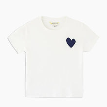 Load image into Gallery viewer, Kerri Rosenthal - Suke Tee Contrast Imperfect Heart - White/Indigo