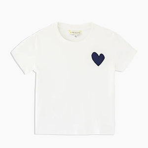 Kerri Rosenthal - Suke Tee Contrast Imperfect Heart - White/Indigo