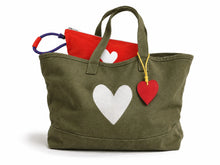 Load image into Gallery viewer, Kerri Rosenthal - Imperfect Heart Tote - Army Green