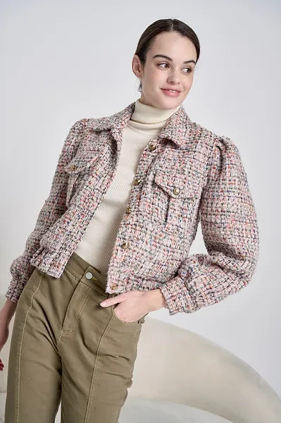 209 West - Tweed Jacket - Blush/Multi