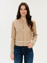 Load image into Gallery viewer, Six Fifty - Solene Zip Up Sweater - Camel/ Ivory