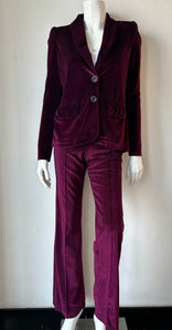 Veronica M- Velvet Pintuck Pant- Merlot Velvet