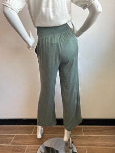 209 West 38th- Rusched Waist Pant- Sage
