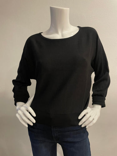 Lilla P Boatneck Dolman Sweater- Black