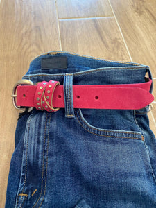 Vanzetti-Thin Metallic Belt- Neon Pink