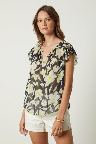 Velvet - Lucia Printed Top - Lotus