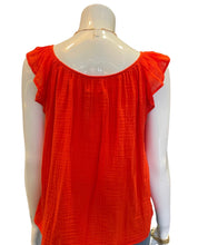 Load image into Gallery viewer, Velvet - Anette Ruffle Cap Sleeve Top - Cardinal