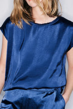 Load image into Gallery viewer, Melissa Nepton - Willow Satin Tee  Top - Navy