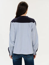Load image into Gallery viewer, Six Fifty Clothing - Zari Mixed Media Stripe Cardi - Navy/White