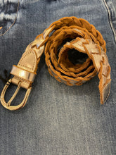 Load image into Gallery viewer, Vanzetti - Gold Braided Leather Belt