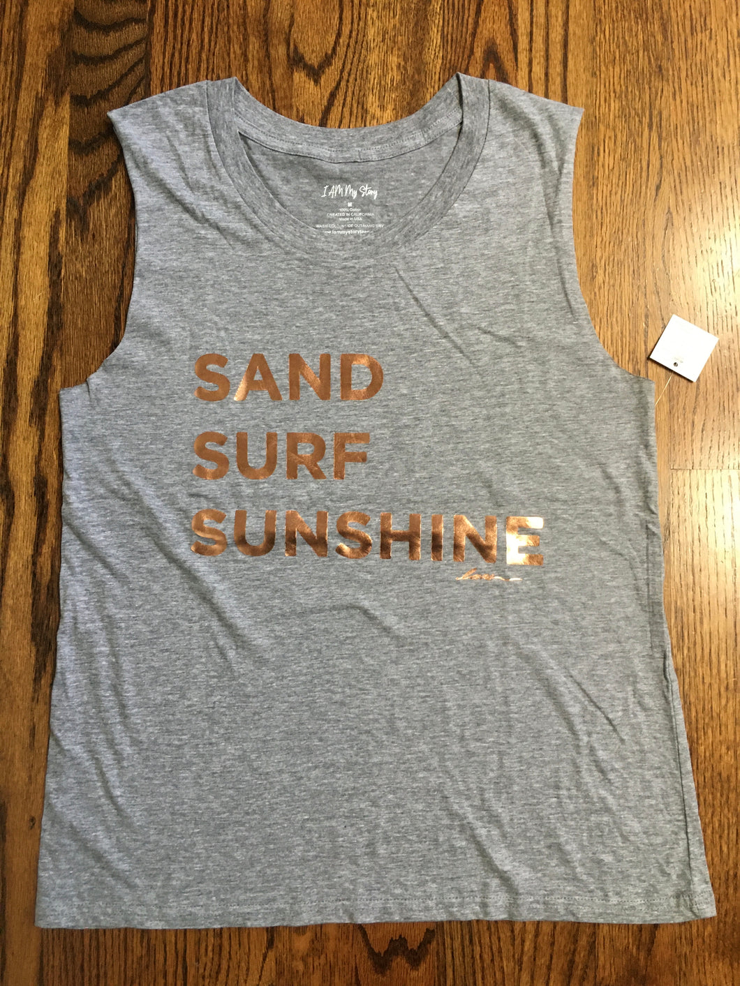 Sand Surf Sun Tank - White, Grey