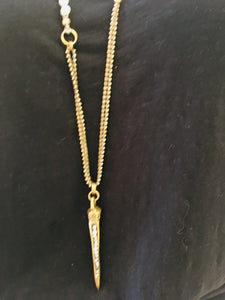 Crystal and Chain chain with a Tibetan Dagger Necklace