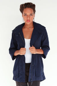 Anorak - Crinkle Nylon Anorak in Ink Navy