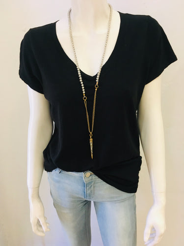 Crystal and Chain chain with a Tibetan Dagger Necklace